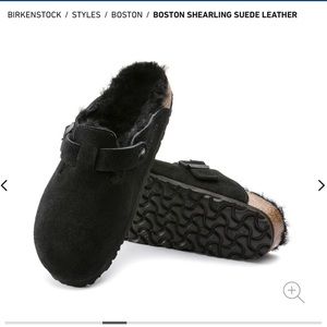 Birkenstock Shearling Boston - Black / never worn!